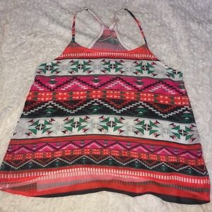 Aztec print flowy tank top. Size medium.